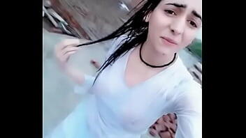 Pakistani Girl in Rain Bath